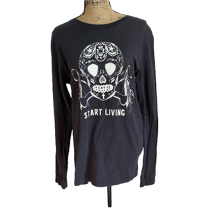 JAWBREAKING Long Sleeve Streetwear Skull and Bones “Start Living” Tee